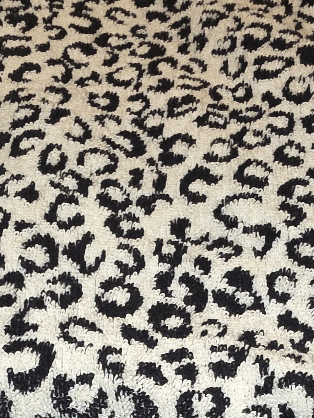 Rachel Zoe Black & Off White Leopard Cotton Bath Towel Set-4 Piece